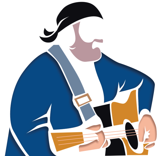 Иллюстративный человек играет на гитаре